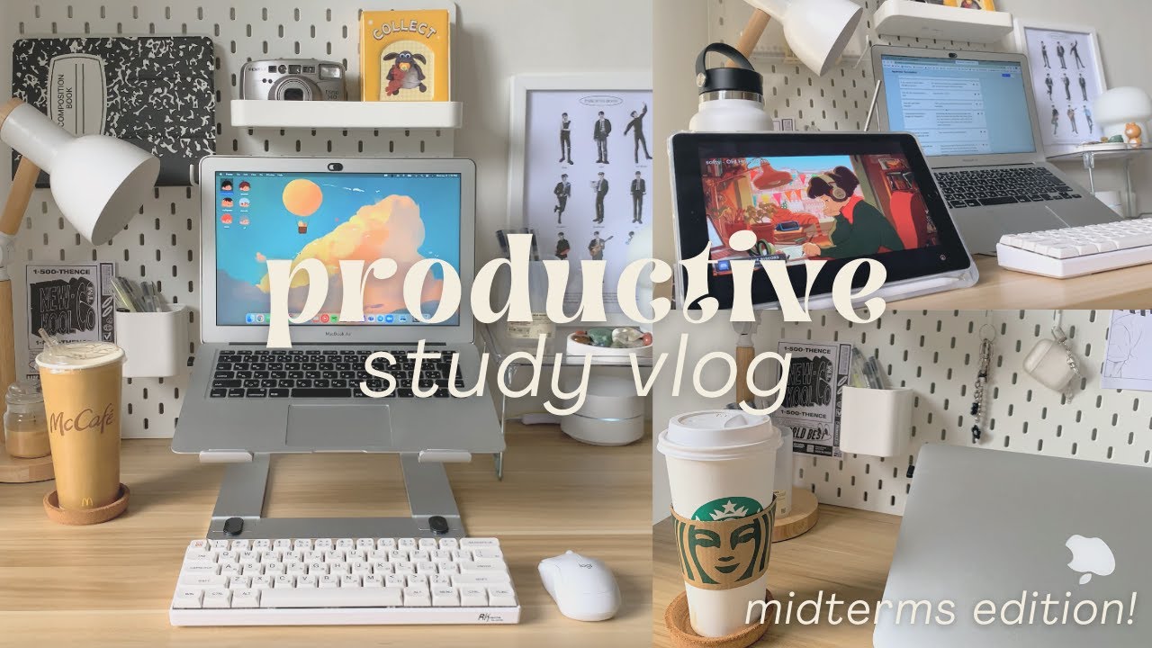 ☕️ study vlog | productive days in my life, studying at cafes, desk setup upgrades