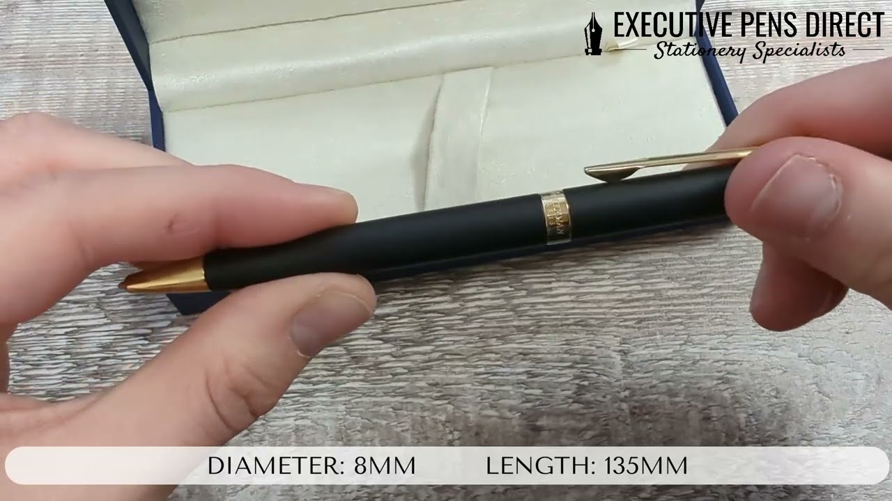 Waterman Hemisphere Matt Black Gold Trim Ballpoint Pen - Unboxing & Writing