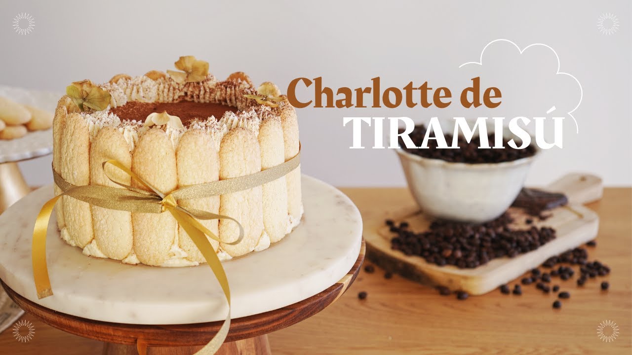 Charlotte de Tiramisú.- Paso a Paso Soletillas/Vainillas/Plantillas.  Clases de pastelería.