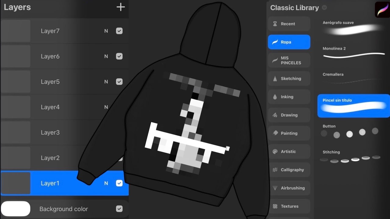How to make a sick clothing mockup | Eveything made in preocreate.