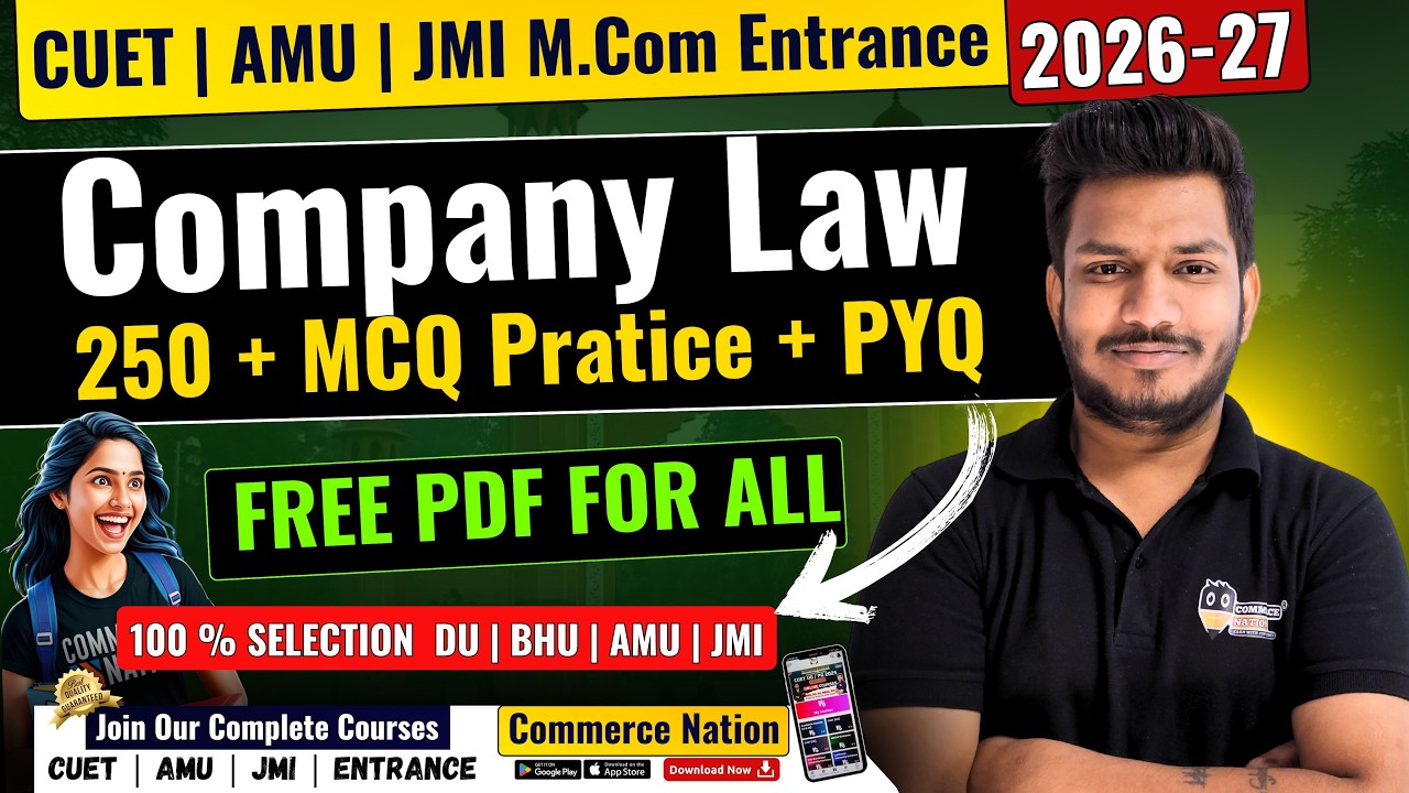 Company Law (BRF) | CUET PG M.Com 2026 |  | Most Expected MCQs 🔥 Don’t Miss These MCQs ❌