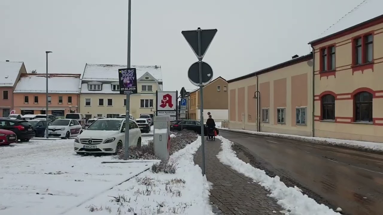 Hohenmölsen Zentrum mit Neuschnee. Februar 2026.   Weil das Leben schön ist.