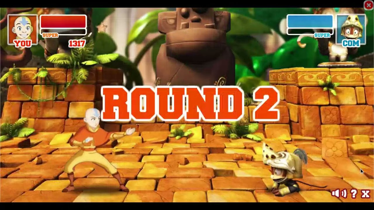 Super Brawl 2 Aang vs Monkey