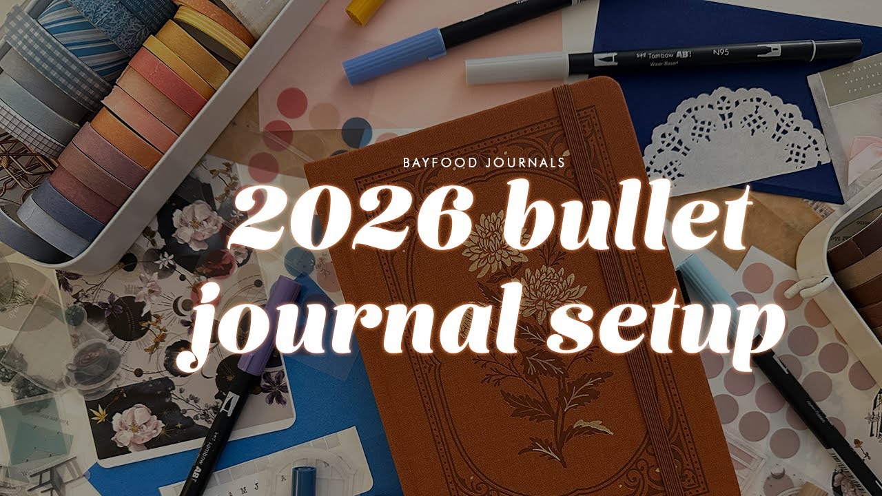 Оформление ежедневника Bullet Journal на 2026 год! ✨ Небесная и цветочная тематика (для начинающих)