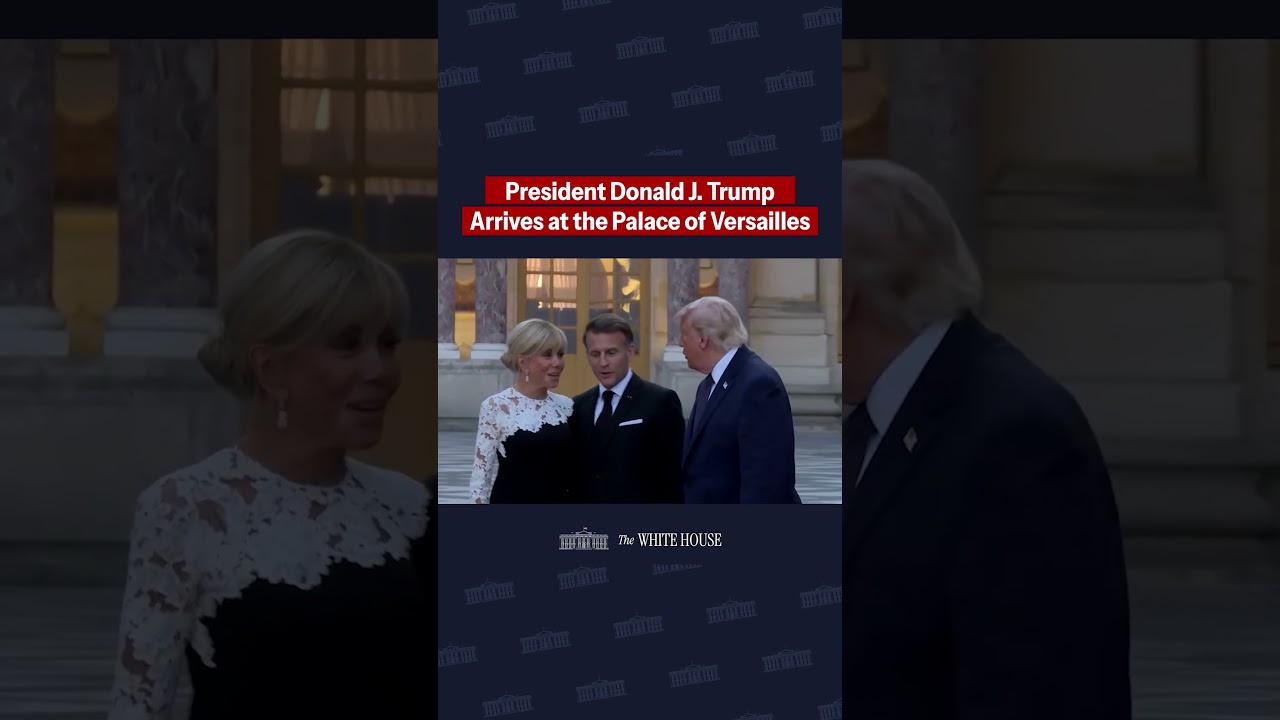 President Trump Arrives to the Palace of Versailles in France for dinner 🇺🇸🇫🇷