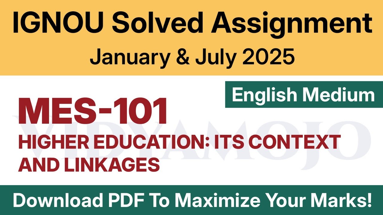 IGNOU MES 101 Solved Assignment 2025 English Medium PDF Download | MA Education (MAEDU) 2nd Year