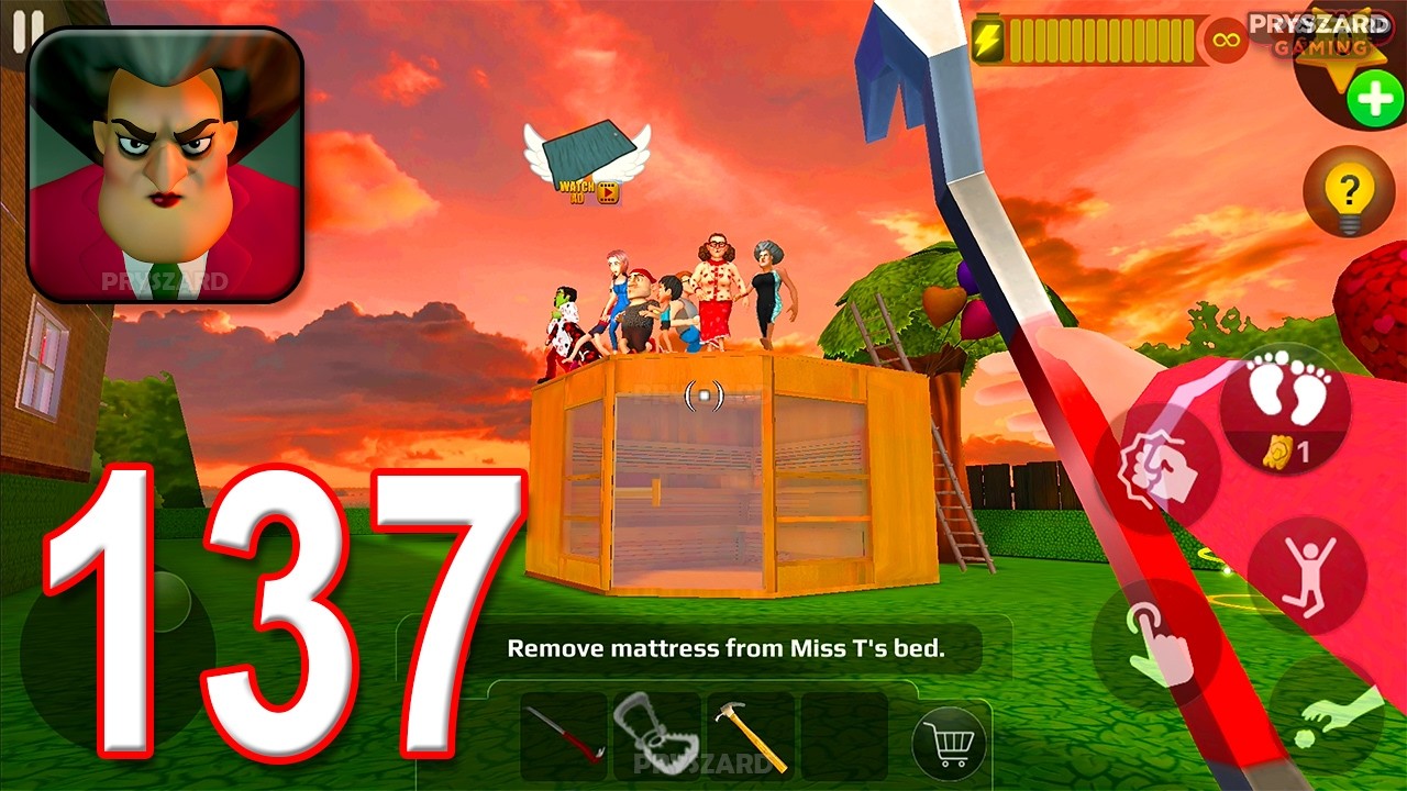 Scary Teacher 3D - Gameplay Walkthrough Part 137 - Troll Miss T And Others In House (iOS, Android)