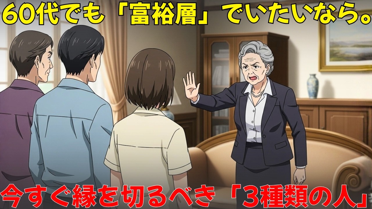 【100%効果あり】60代で「富裕層」でいたいなら。今すぐ縁を切るべき「3種類の人」。