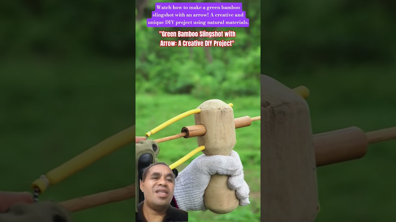 Green Bamboo Slingshot with Arrow: A Creative DIY Project#DIY#Craft#Bamboo#Slingshot#Arrow#Creative