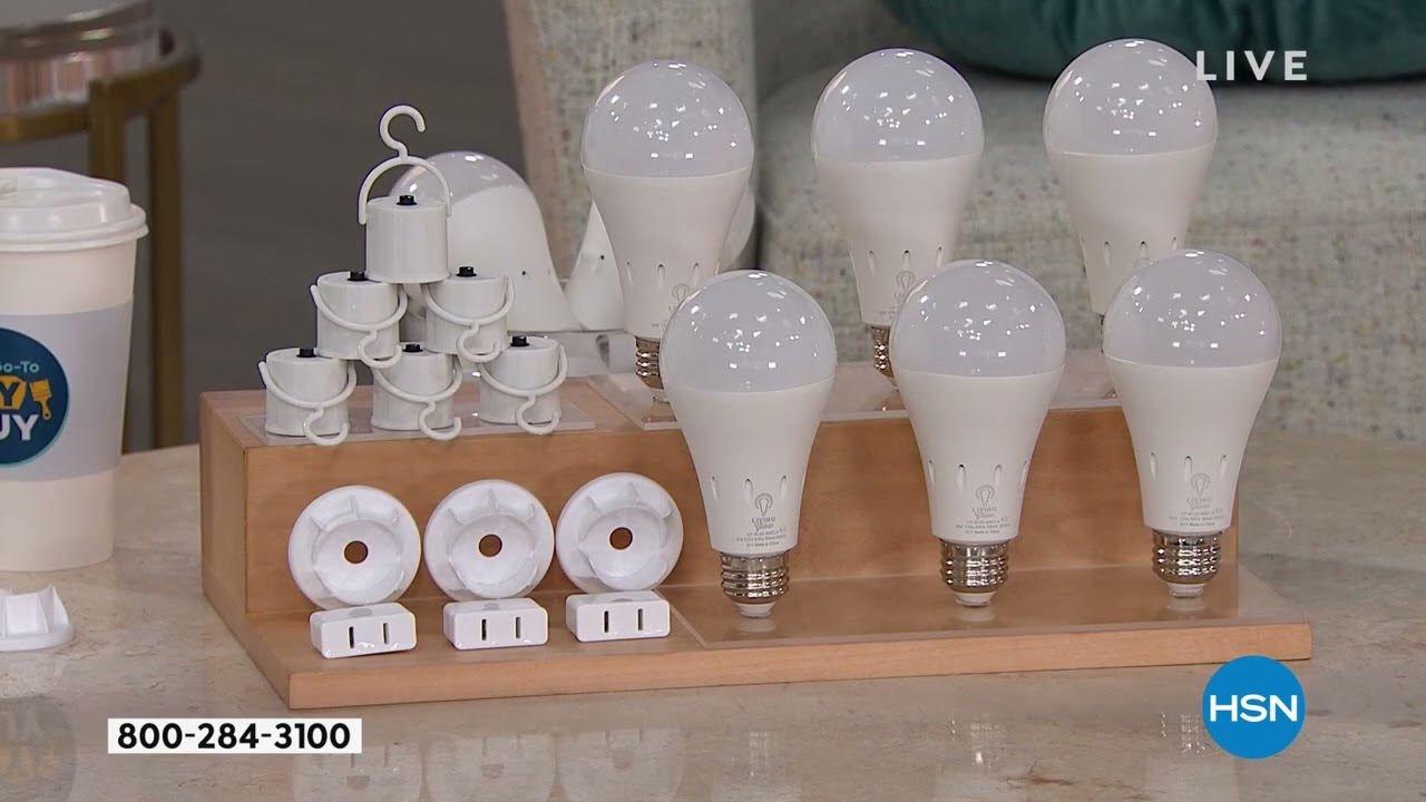 Living Glow MultiSocket Rechargeable LED Bulbs  6pack