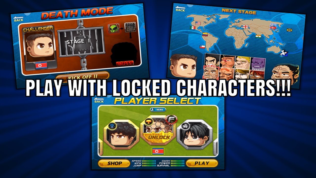 NEW HEAD SOCCER GLITCH | Play with locked characters in Survival, Death Mode & Fight Mode