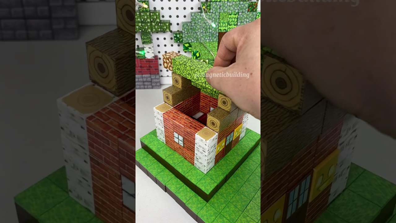 Magnetic building blocks are so fun!#minecraft #asmr #buildingtoys #satisfying #stressrelief #toys