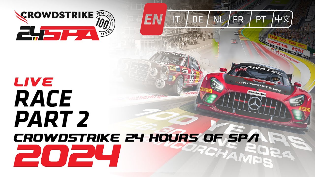 FULL RACE | PART 2 | CrowdStrike 24 Hours of Spa | Fanatec GT Europe 2024 (English)