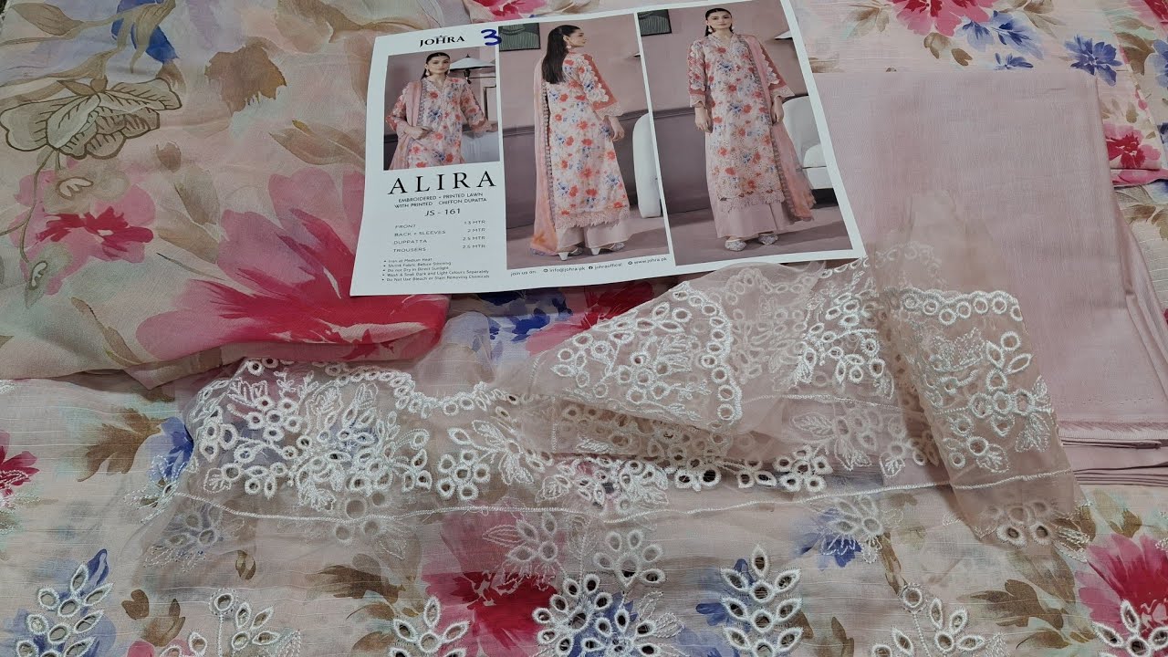 Alira by Johra Embroidered Printed Chickenkari Bana Dora 3 Piece Lawn