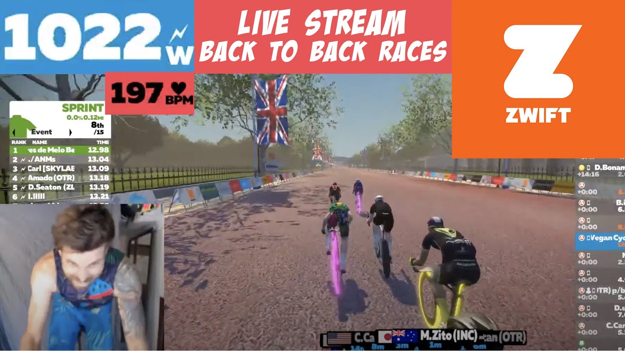 (LIVE!) BACK TO BACK ZWIFT RACES! (198 MAX HR)