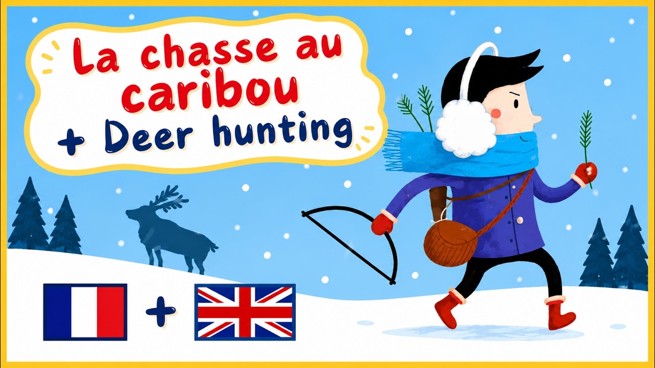 Lecture bilingue 🧊| La chasse au caribou / Deer hunting (livre animé enfant)