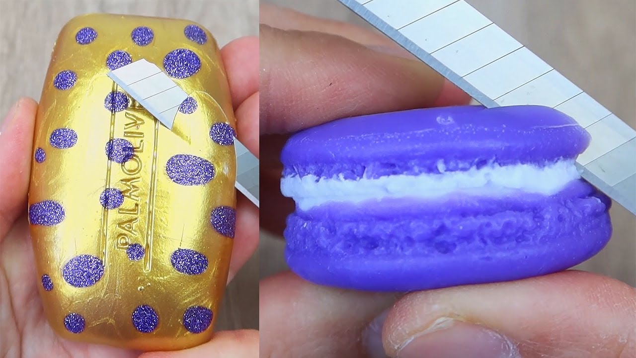 Relaxing Soap Cutting ASMR. Satisfying Soap and lipstick cutting. Corte de jabón - 1209