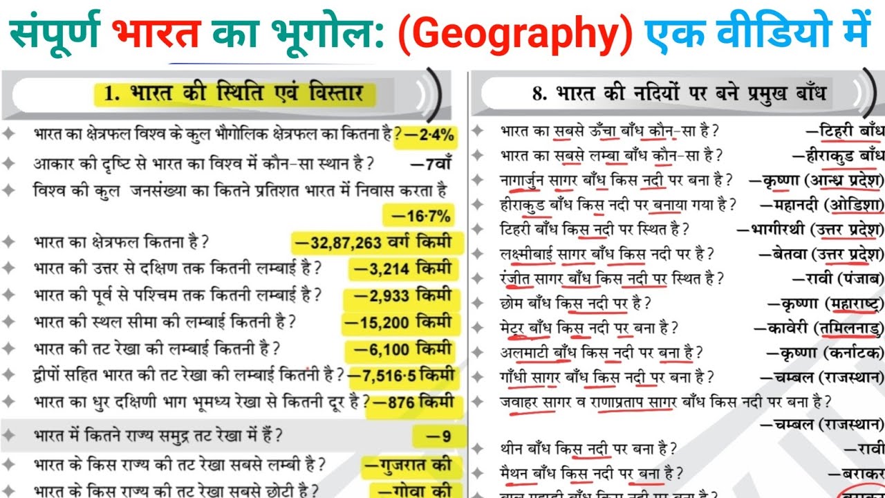 Indian Geography: One Shot (भारत का भूगोल) one liner Indian Geography class ncert books #ekniyam