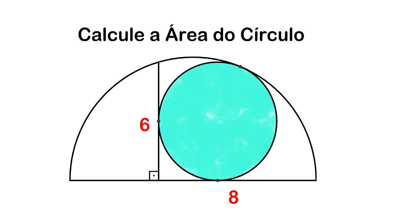 CALCULE A ÁREA DO CÍRCULO AZUL