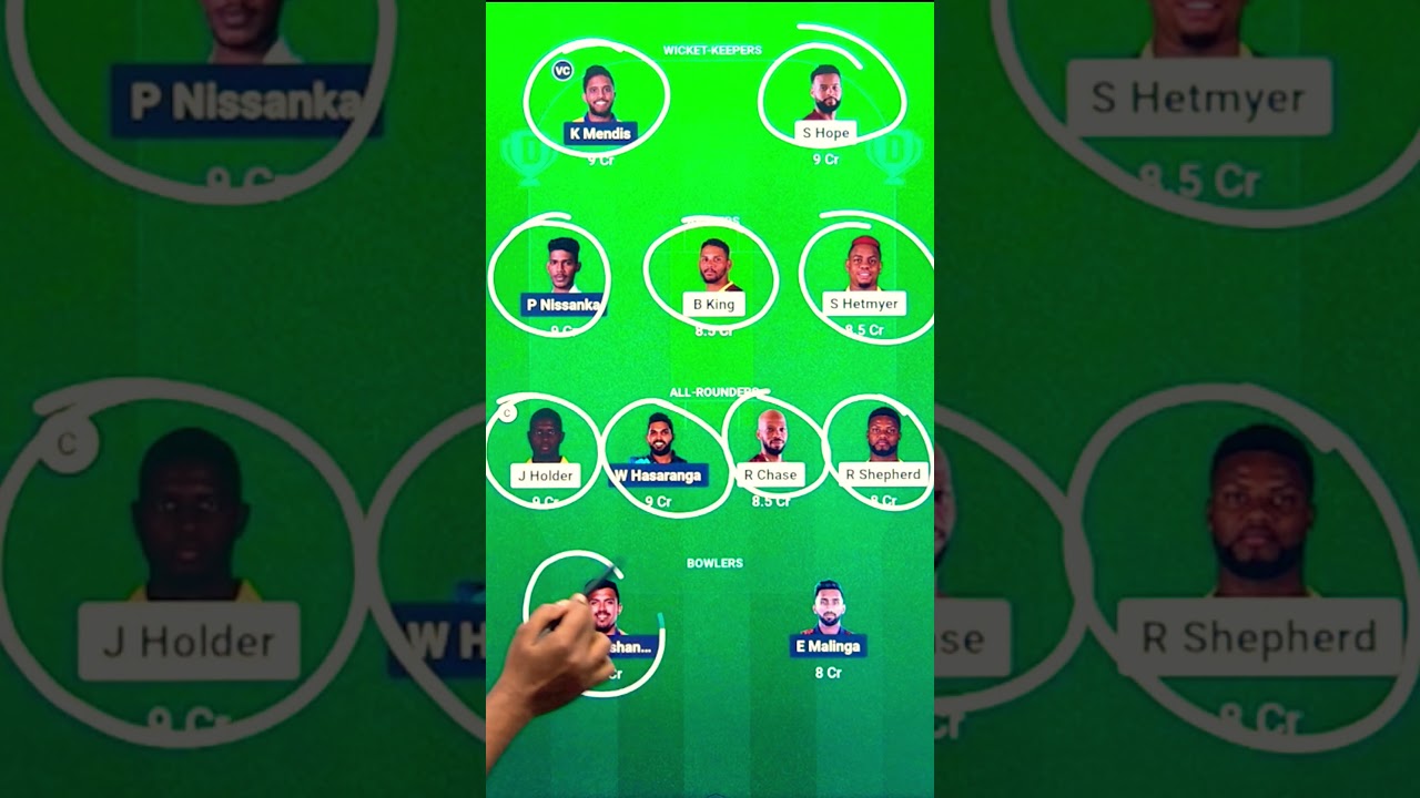 WI vs SL Dream11 Prediction WI vs SL Dream11 Team WI vs SL Dream11 Prediction