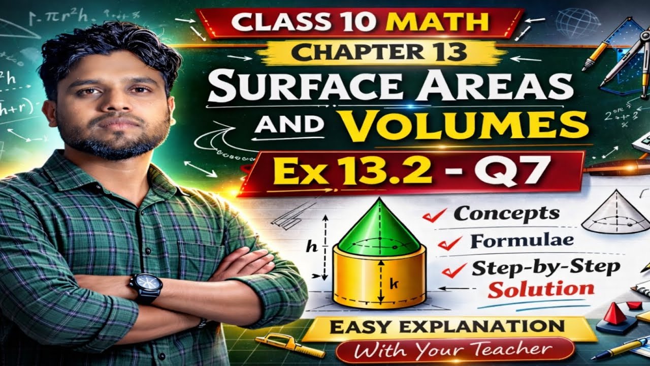 Class 10 Maths Chapter 13 | Ex 13.2 Q7 | Surface Areas and Volumes | Most Important Question7 | SEBA