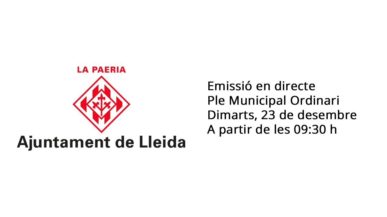 Ple Municipal Ordinari del 23 de desembre de 2025