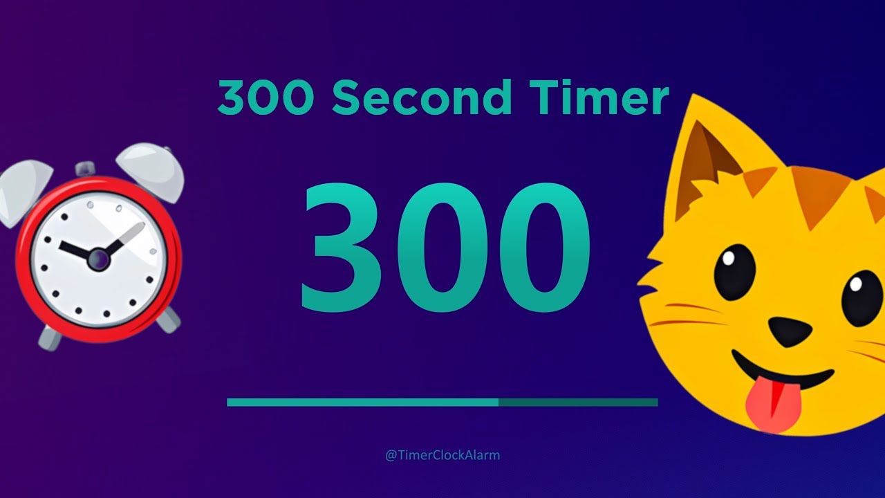 🔴 300-секундный таймер 🔴 (обратный отсчет) с будильником