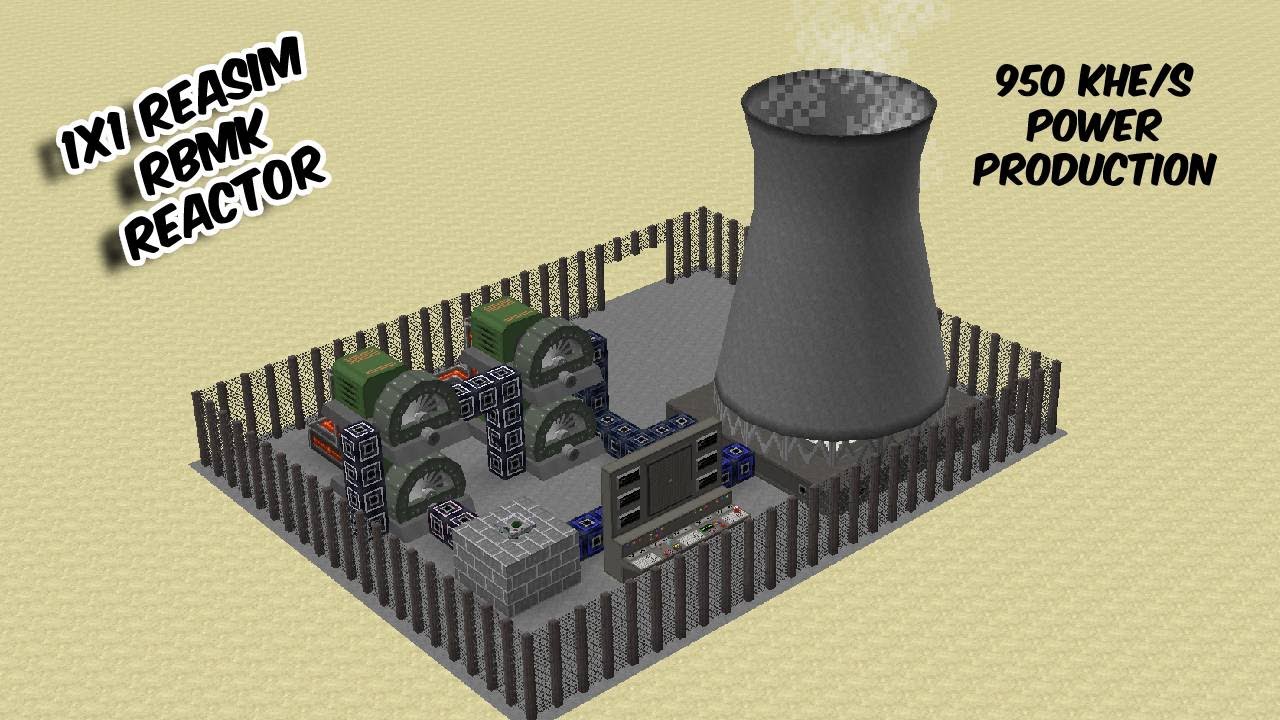 1x1 RBMK Reasim Reactor | Smallest RBMK Reactor in HBMs Mod | Mini Nuclear Power Plant build HBM Mod