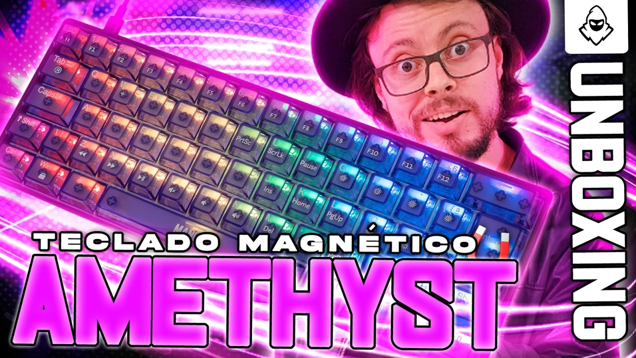 UNBOXING Teclado Magnético Mancer Amethyst, RGB, Preto e Roxo