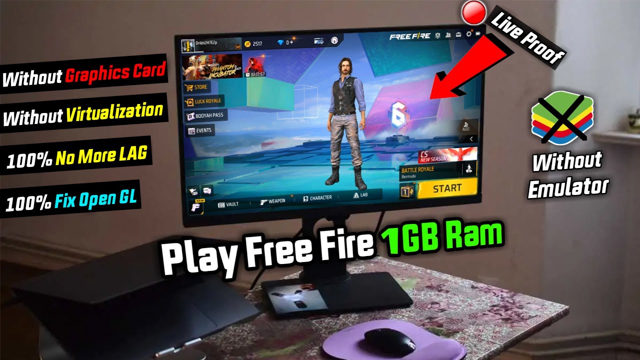 How To Play Garena Free Fire In 1GB Ram PC Without Emulator