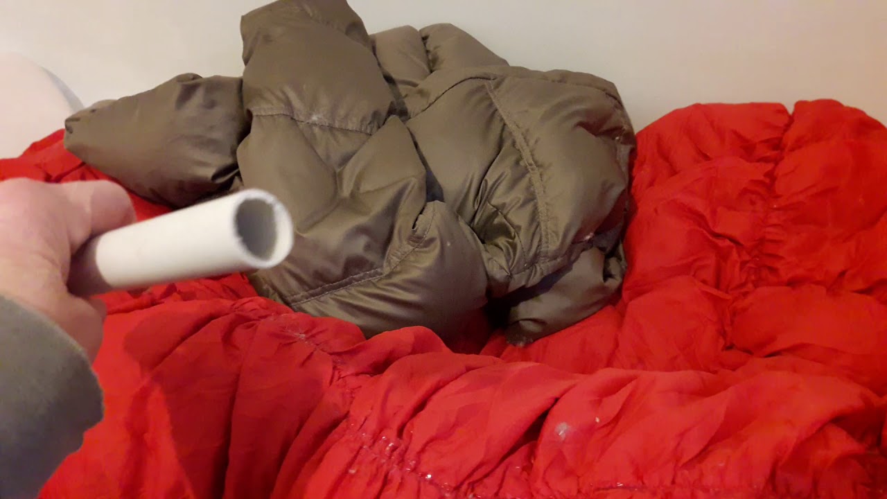 How to repair and refill a leaking down sleeping bag that has empty chambers.