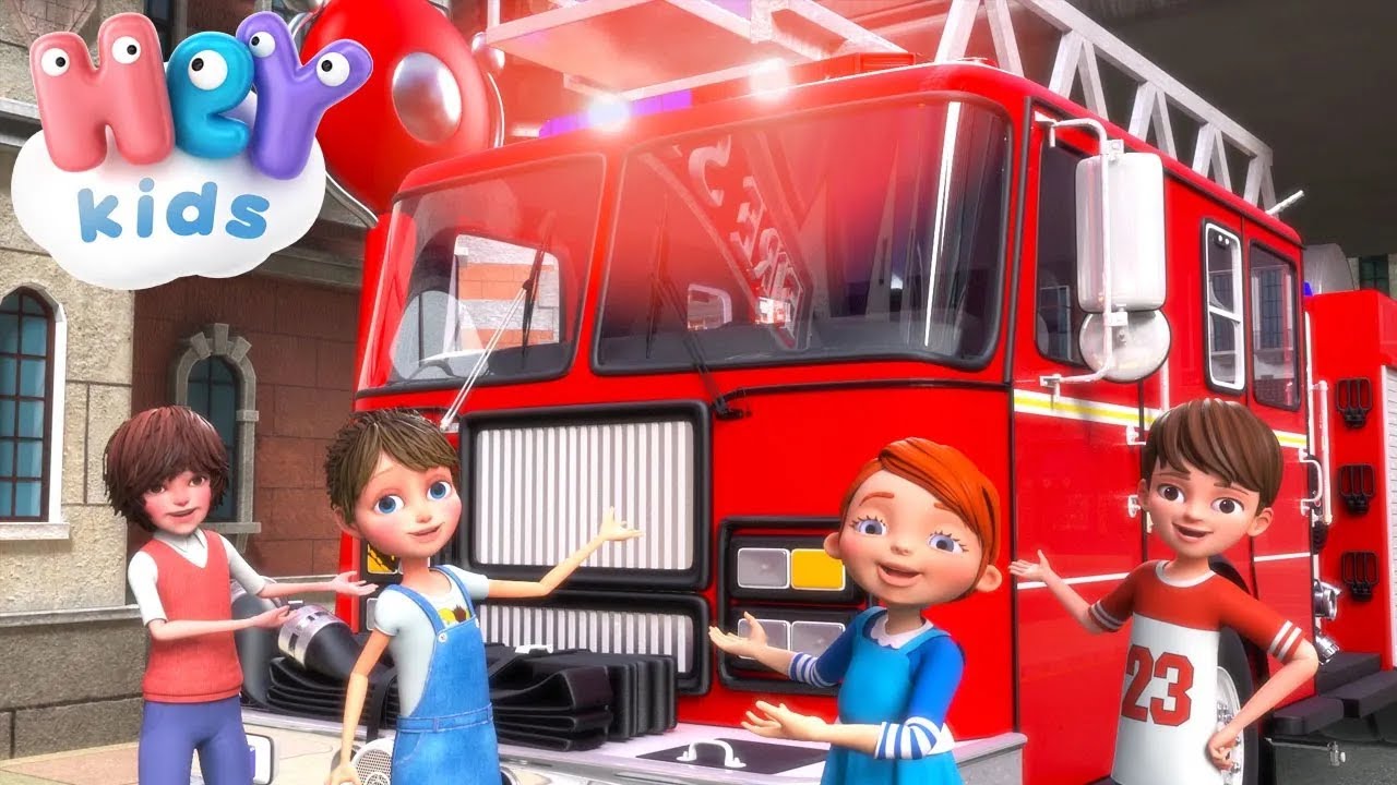 Pompierii 👨&zwj;🚒 Mașină de pompieri 🚒 C&acirc;ntec pentru copii - HeyKids