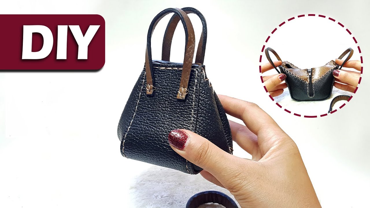 How to Make Small Leather Bag // DIY  Mini Loewe Bag
