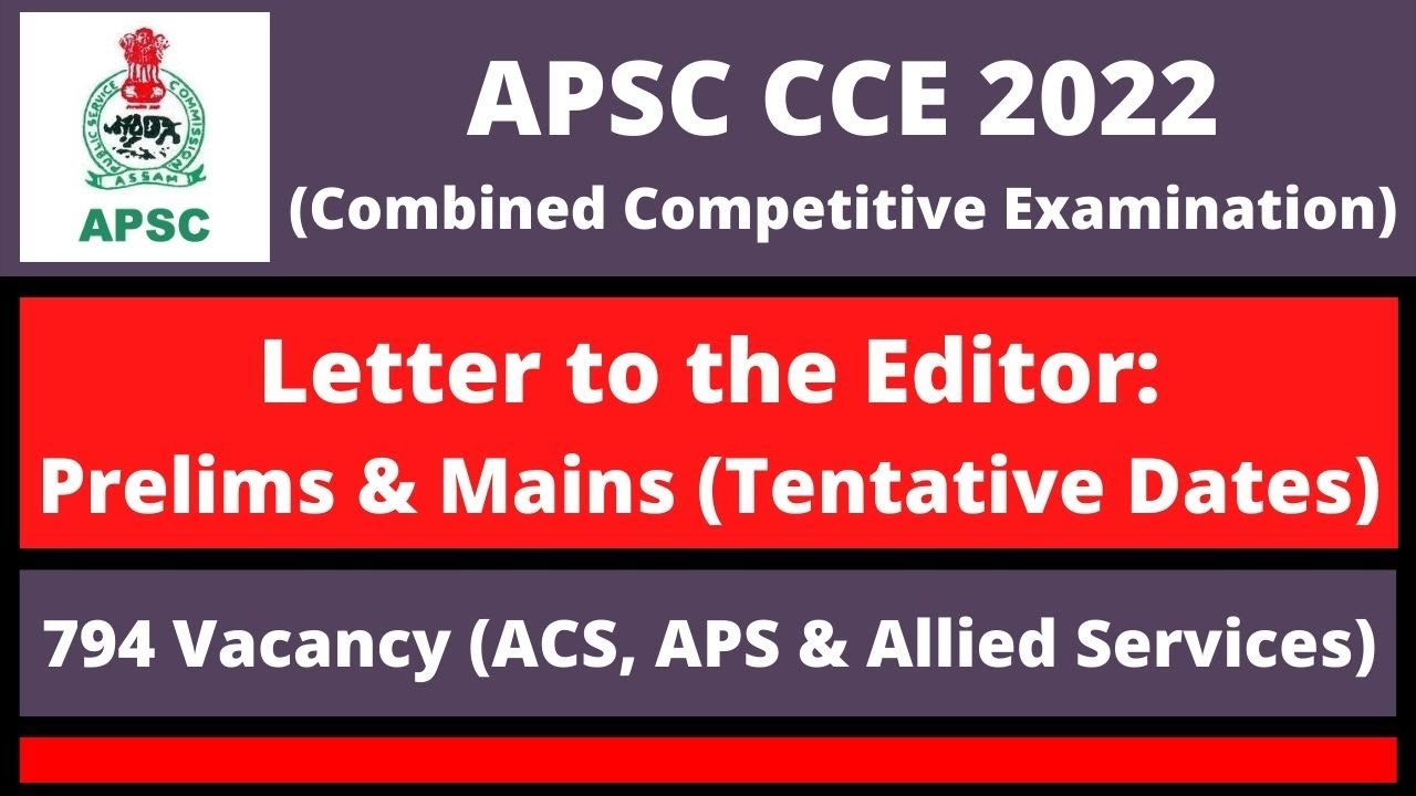 APSC CCE 2022: Prelims & Mains (Tentative Dates)