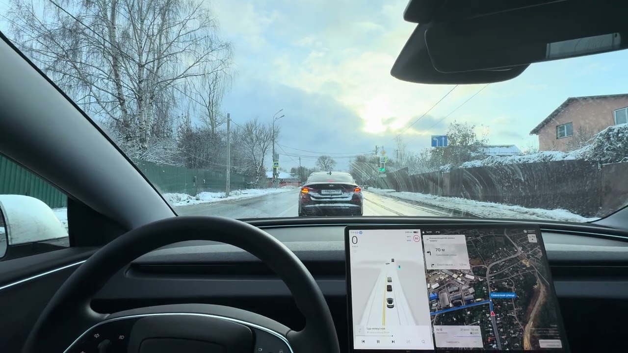Автопилот Tesla Model 3 FSD от точки до точки