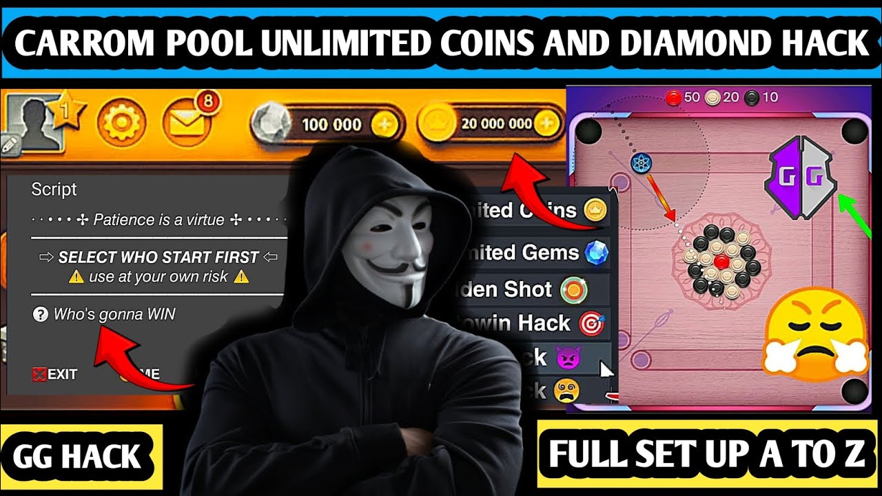 How To Make Unlimited Coins, Gems 💎 In Carrom Pool By Game Guardian// Full Details In This Video 💥//