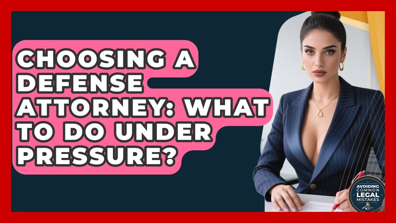 Choosing A Defense Attorney: What To Do Under Pressure? - Avoiding Common Legal Mistakes