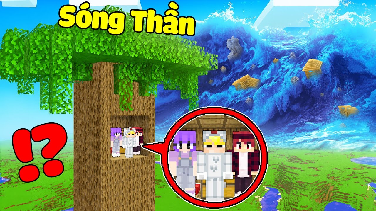 Tô Gà Xây Nhà Trên Cây Chống Sóng Thần Lũ Lụt Trong MInecraft!
