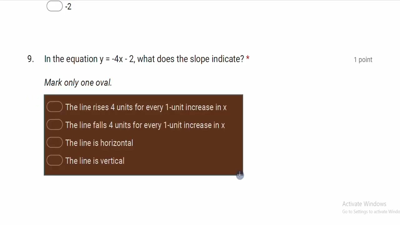 Solving quiz one- linear equation