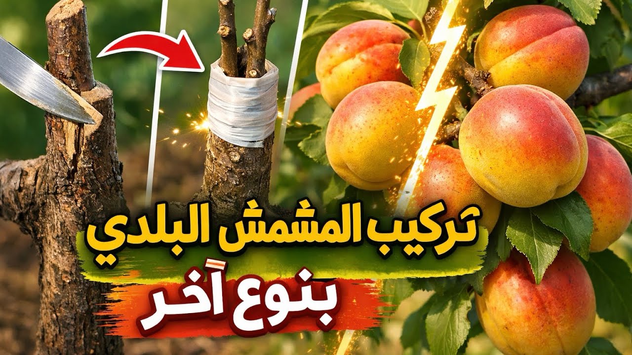 تطعيم اللوزيات (  تركيب المشمش الحموي على المشمش البلدي )  