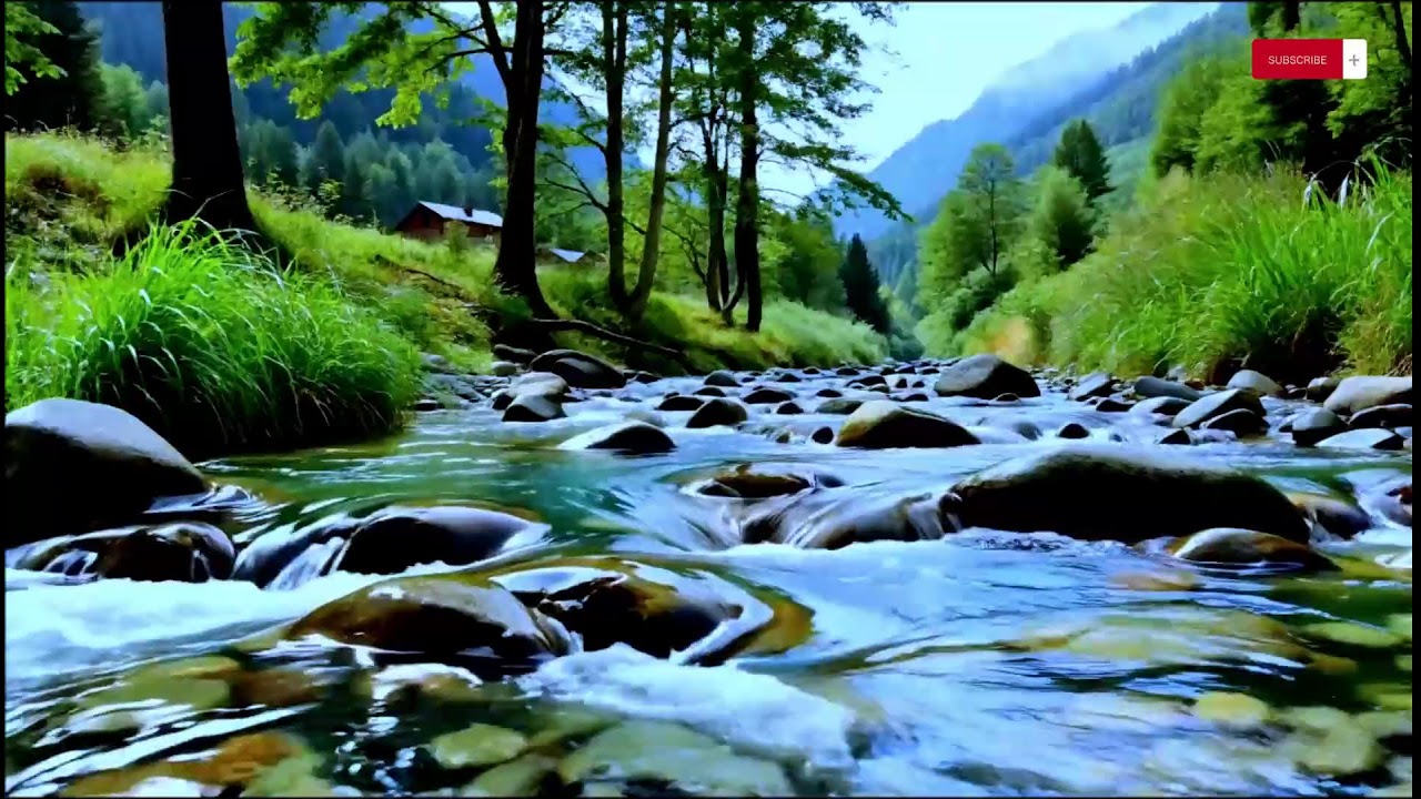 Focused Morning Routine — Piano Music & River Sounds | 10 Hours