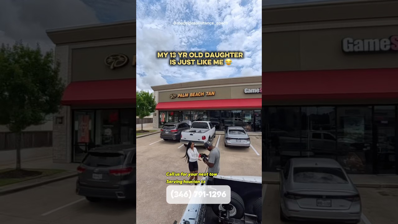 Dad & daughter duo towing in Houston. Need a tow give us a call. #roadside #towing #houston #diy