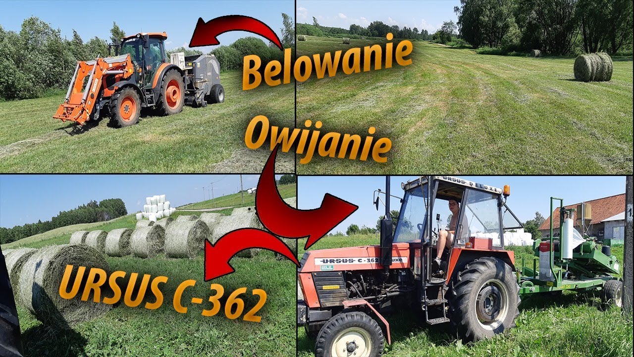 ☆Belowanie nowym nabytkiem i owijanie. Kubota M5111/Ursus C-362/☆ Engine Sound