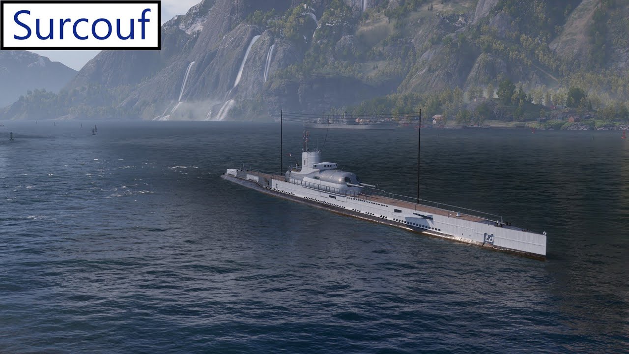 World of Warships mit A Ist in meinemHafen eingefahren Surcouf German/Deutsch-Gameplay