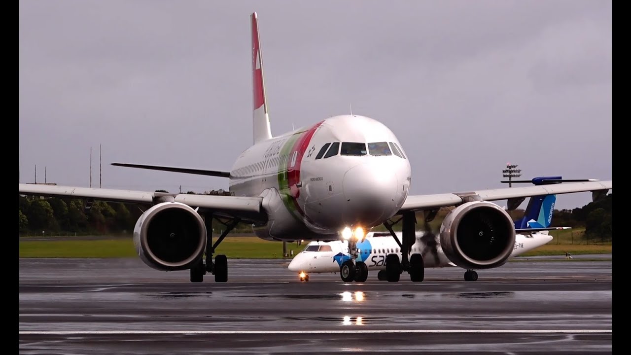 Strong Wind and Rain in Lajes | Pure Winter Day | Landing and Takeoffs | Azores
