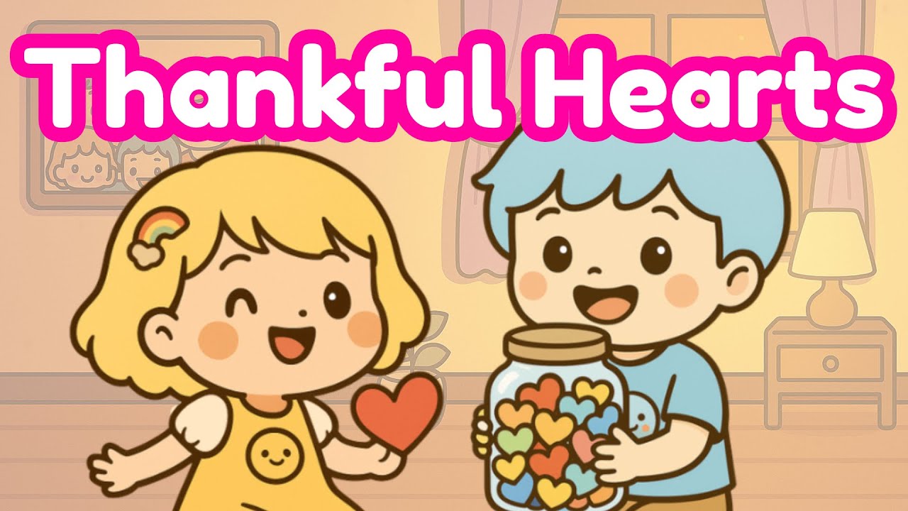 Thankful Hearts 💛 Thanksgiving Gratitude Animation for Kids | Little Mochi Co