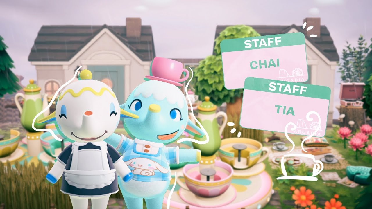 Tia & Chai's sweet teacup ride ☕🎠 | speed build | Animal Crossing: New Horizons