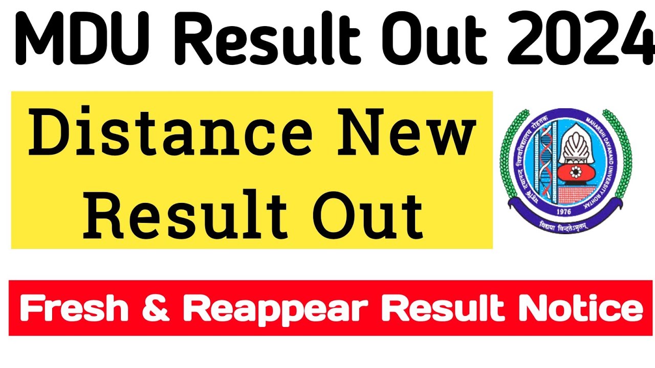 Mdu Distance Result Out 2024 | Mdu Distance Latest Result Update 2024 | Mdu Distance Result Notice