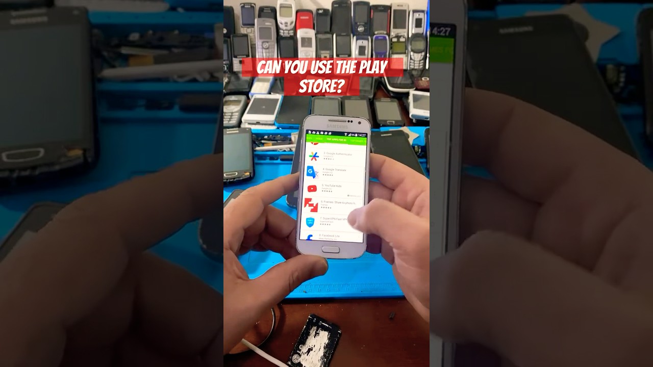 Samsung Galaxy S4 Mini in 2025: Using Google Play Store #mobile #smartphone #samsung #android #reels