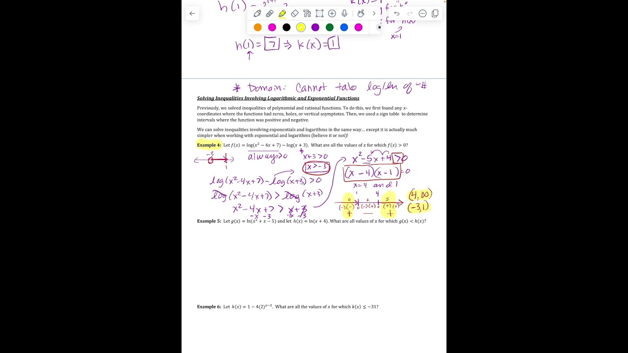 APPC 2.13 Day 2 Solving  Log/Exponential Inequalities